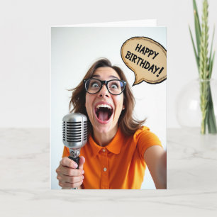 Joyful Microphone Birthday Card