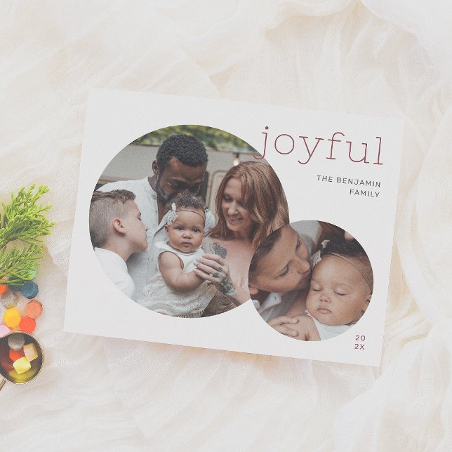 Joyful | Modern 2 Photo Christmas Holiday Budget (Creator Uploaded)