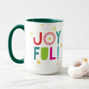 JOYFUL modern colourful bold bright typography Mug