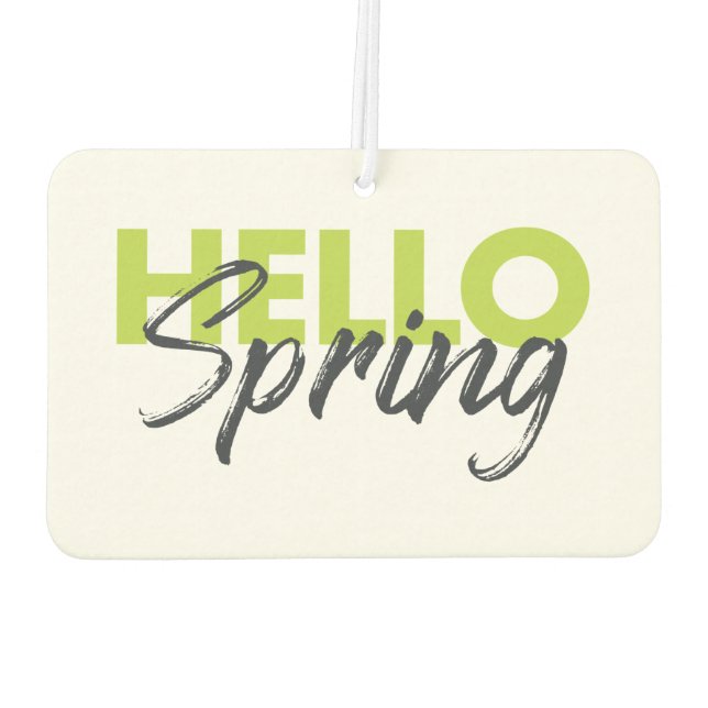 Joyful, modern, fun, vibrant design Hello Spring Car Air Freshener (Back)