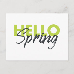 Joyful, modern, fun, vibrant design Hello Spring Postcard