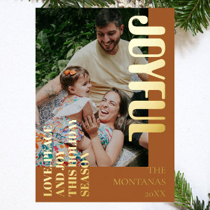 Joyful Modern Holiday Family Photo Gingerbread