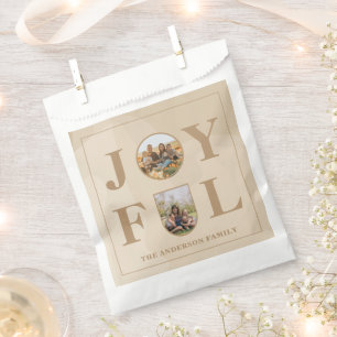 Joyful Modern Minimalist Beige Arch Two Photo Favour Bags