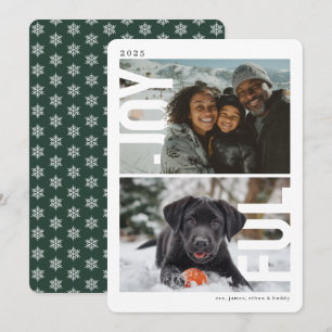 Joyful Modern PhotoPop Holiday Card