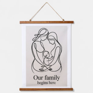 Joyful moment of two mums expecting a baby hanging tapestry