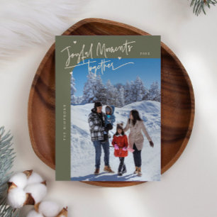 Joyful Moments Together Sage Christmas Photo Holiday Card