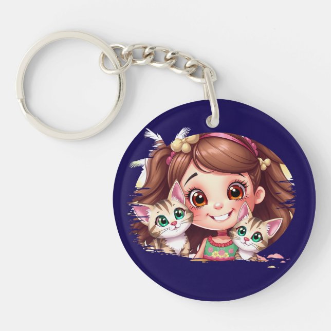 Joyful Moments with My Kitties Key Ring (Front)