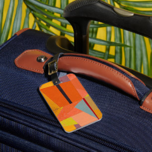 Joyful Mountain Cubism Landscape Luggage Tag