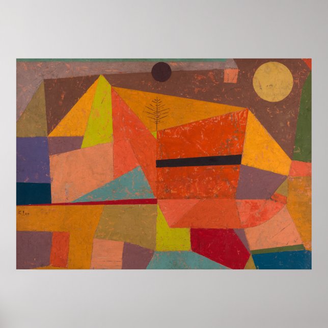 Joyful Mountain Landscape by Paul Klee Poster (Front)