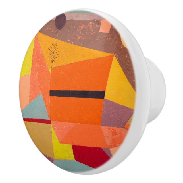 Joyful Mountain Landscape, Paul Klee Abstract Art Ceramic Knob (Right)