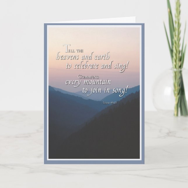 Joyful Mountains Religious Congratulations Card (Front)