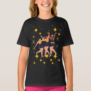 "Joyful Moves – Three Dancing Girls Art Tee" T-Shirt
