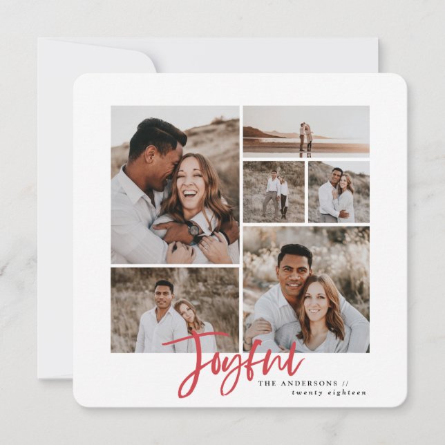 Joyful multi photo christmas card (Front)