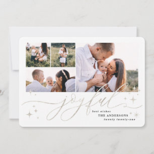 Joyful multi photo christmas card