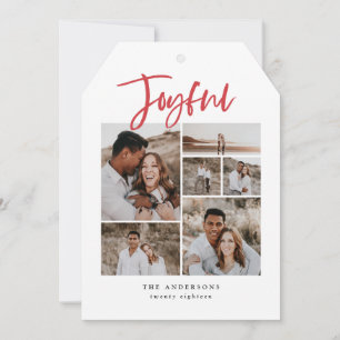 Joyful multi photo holiday Christmas Card