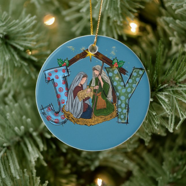 Joyful Nativity Christmas Ornament (Tree)