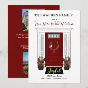 Joyful   New Home for the Holidays Red Door Moving Announcement