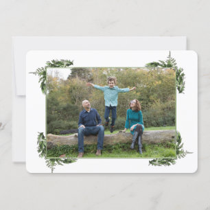 Joyful New Year Green Foliage Holiday Card