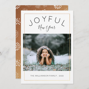 Joyful New Year Photo Card   Gold
