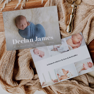 Joyful News   Photo Collage Birth Announcement