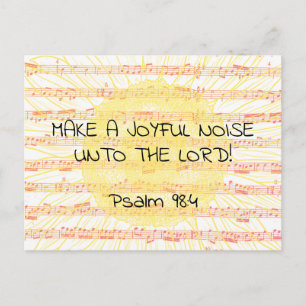  Joyful Noise Psalm 98:4 Christian Scripture Verse Postcard