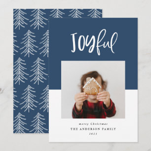 Joyful one photo script text modern holiday