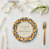 Joyful Orange Leafy Fruit Circle