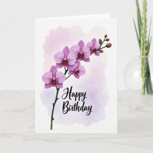 Joyful Orchid Watercolor Card