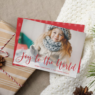 Joyful Overlay Holiday Photo Card Scarlet