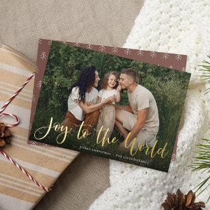 Joyful Overlay Photo Foil Holiday Card