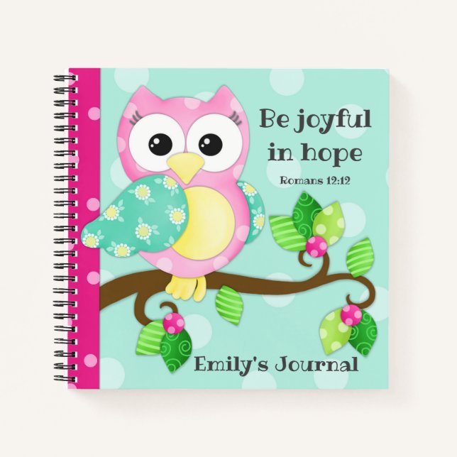 Joyful Owl Custom Scripture/Prayer Journal (Front)