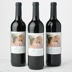 Joyful Pastel Romantic Photo Wine Label