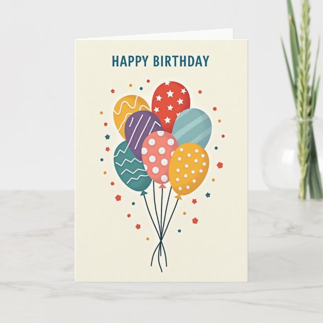 Joyful Patterned Spheres Card (Front)
