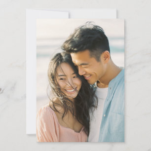 Joyful Peach Casual Photo Invitation