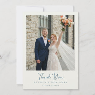 Joyful Peach Elegante Photo Thank You Card