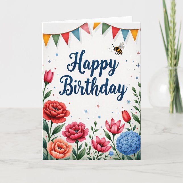 Joyful Pennant Flag Card (Front)