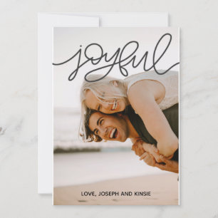 Joyful Photo Christmas Card with Plaid