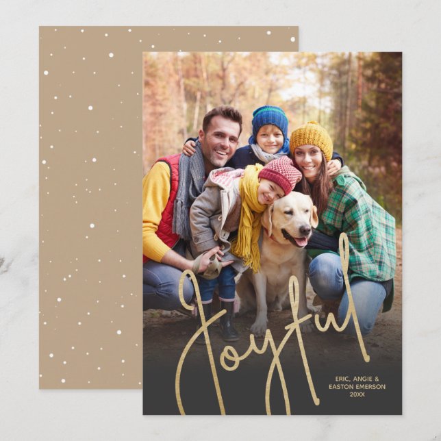 Joyful Photo Christmas Holiday Card (Front/Back)