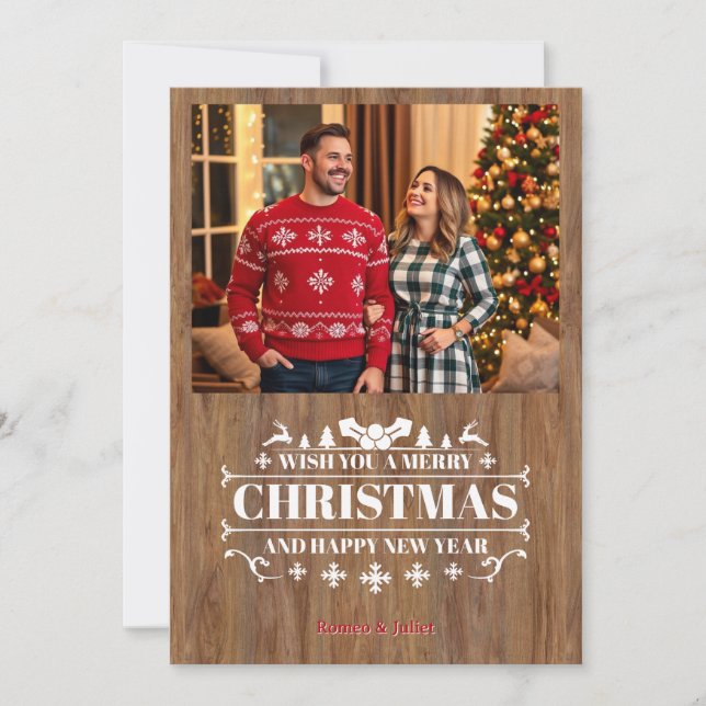 Joyful Photo Christmast Greeting Card (Front)