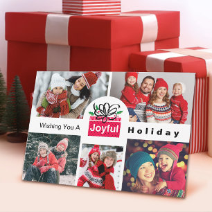 Joyful Photo Collage Holiday Card