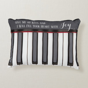 Joyful Piano Music Quotes Decorative Cushion