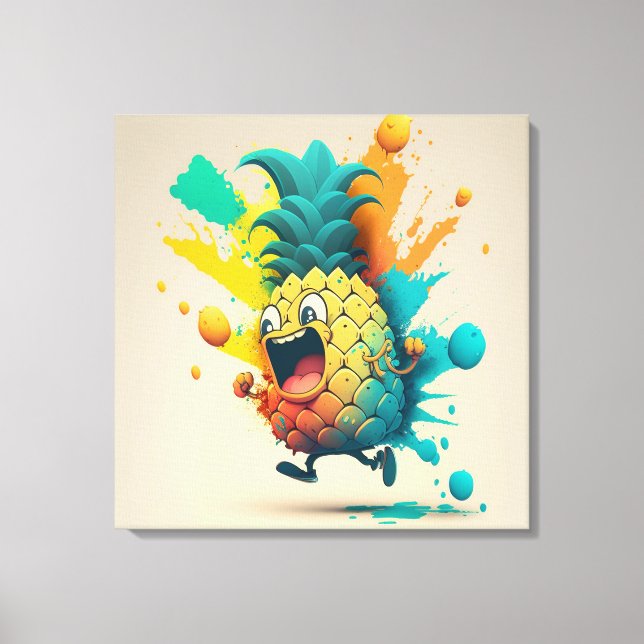 Joyful Pineapple artwork Canvas Print (Front)