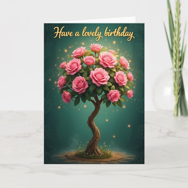 Joyful Pink Blossoms Card (Front)