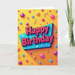 Joyful Pink Dot Birthday Card