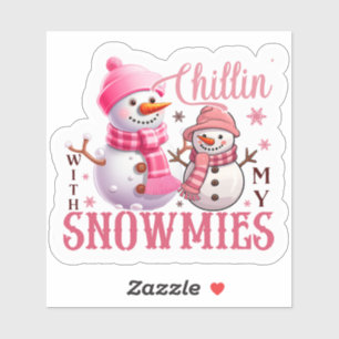 Joyful Pink Merry Christmas Sticker