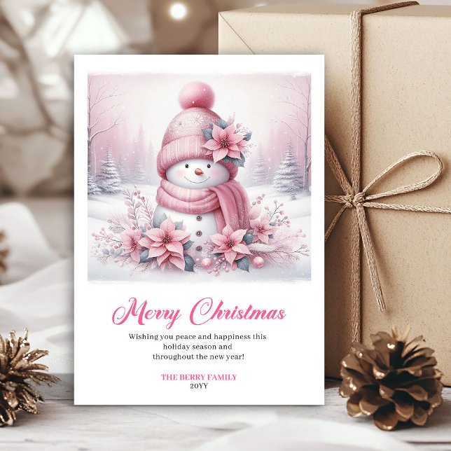 Joyful Pinkmas Download Festive Scene Christmas  Holiday Card (Joyful Pinkmas Download Festive Scene Christmas Greeting Card

)