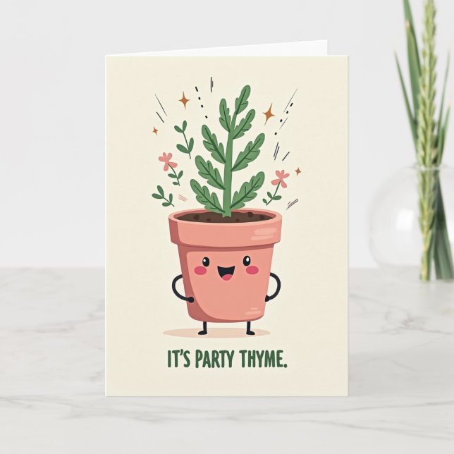 Joyful Plant Birthday Card (Front)