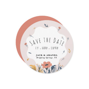 Joyful Playful Summer Flower Wedding Save the Date Invitation