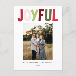 Joyful Playful vibrant Christmas Design Holiday Postcard
