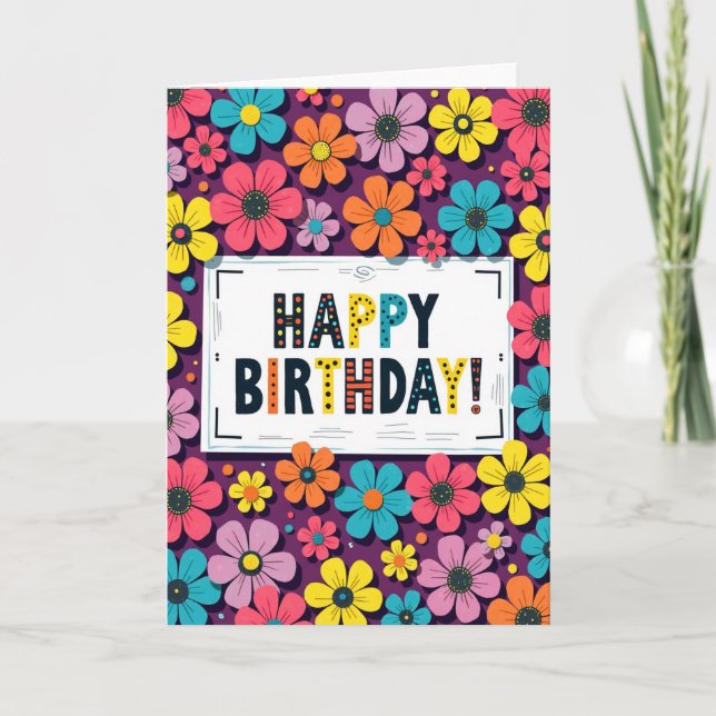 Joyful Plum Birthday Card (Front)